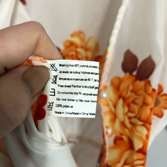 Sheer Floral Long Sleeve Short Romper - Picture 8 of 9